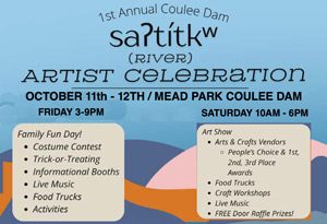 Two-day River Artist Celebration October 11-12 in Coulee Dam, Washington